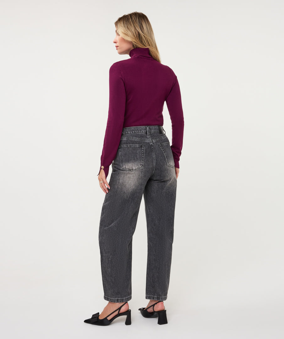 Koltrui Esqualo sleeve detail basic knit - Beet