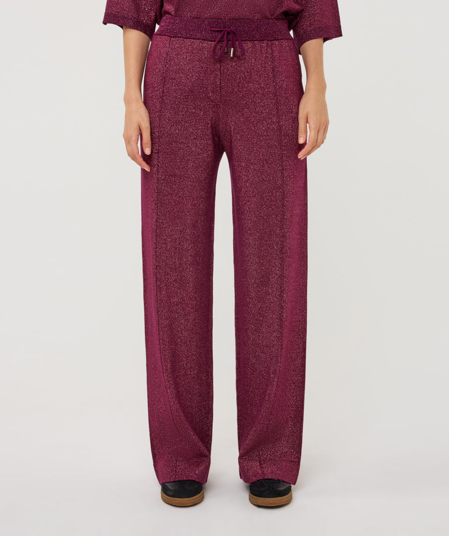 Broek Esqualo lurex knit - Beet