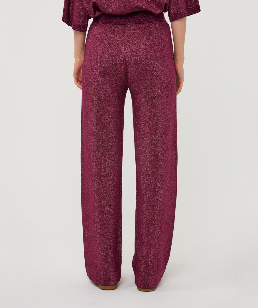 Broek Esqualo lurex knit - Beet