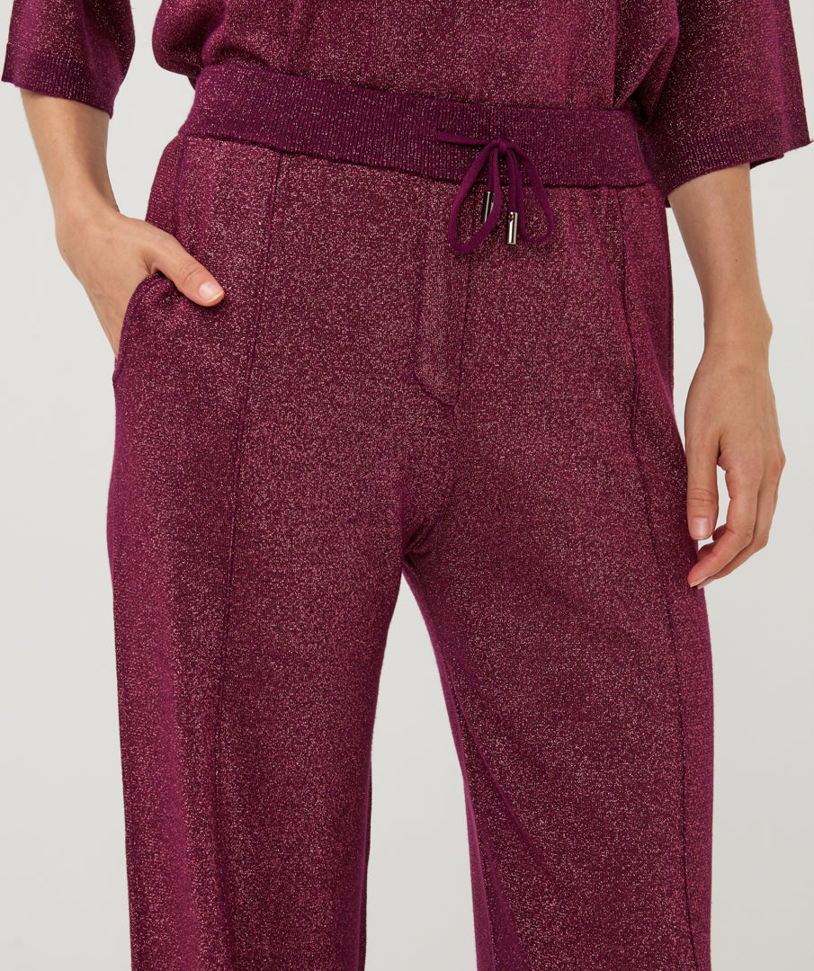 Broek Esqualo lurex knit - Beet
