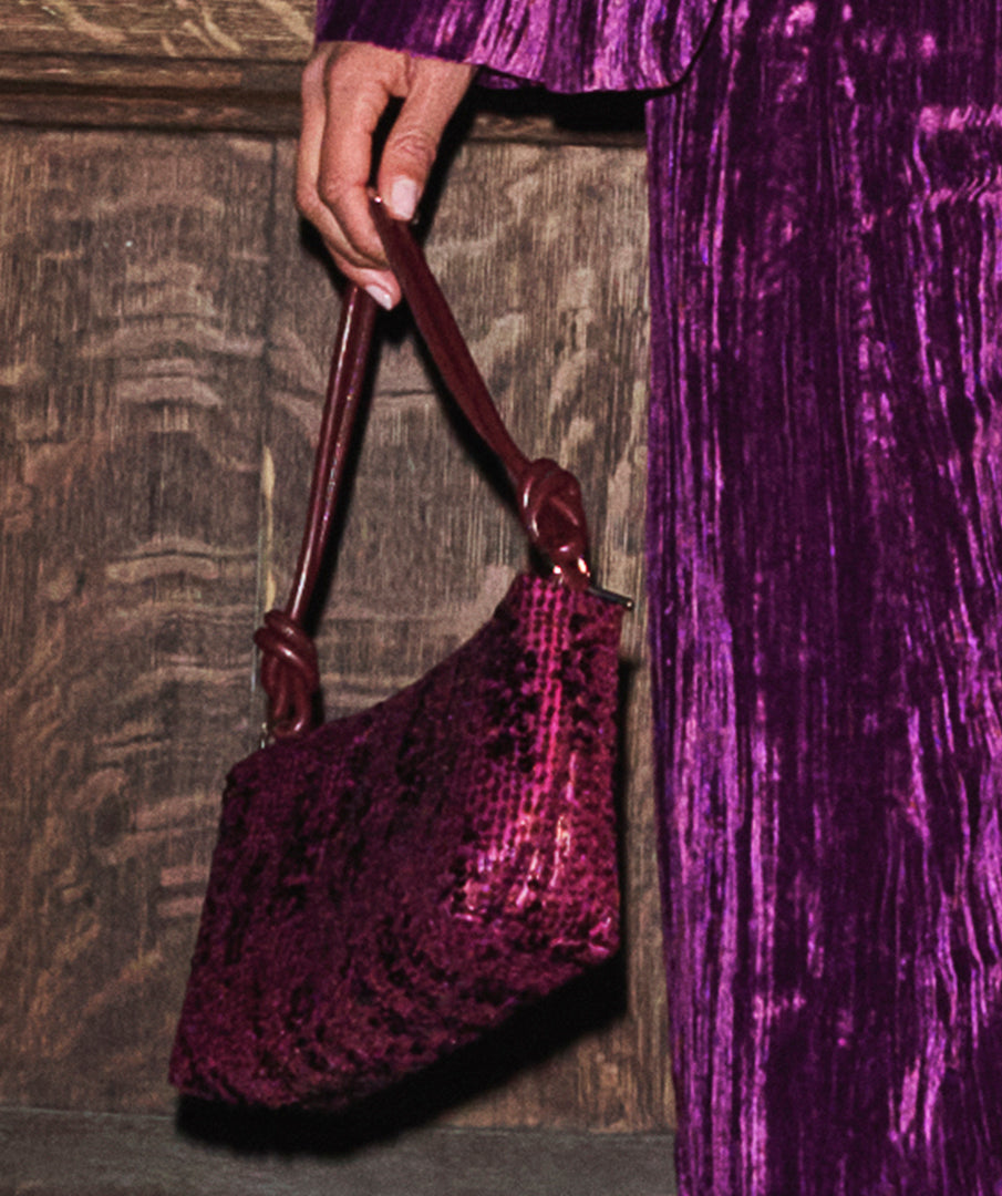 Handtasje Esqualo sequins - Black/Coffee/beet