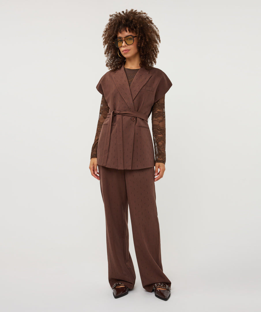 Gilet Esqualo rhinestones - Coffee