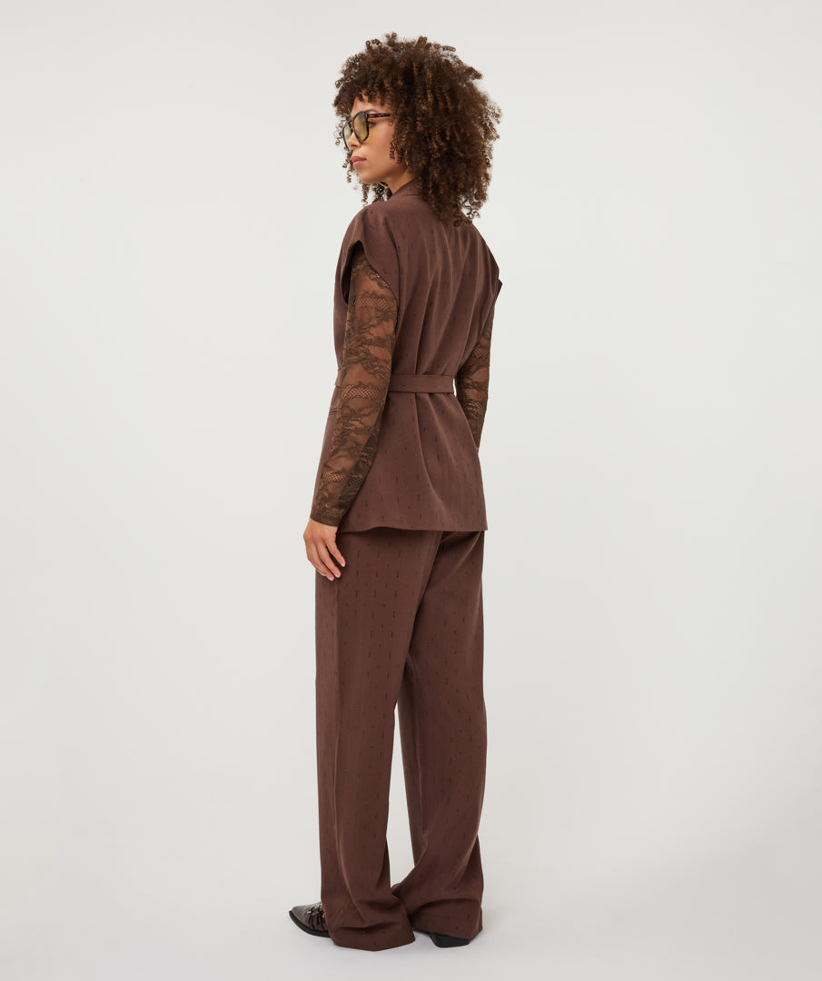 Gilet Esqualo rhinestones - Coffee