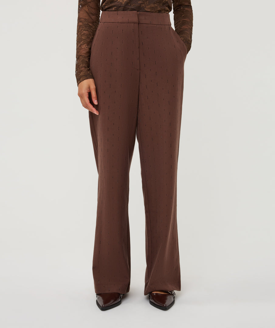 Broek Esqualo rhinestones - Coffee
