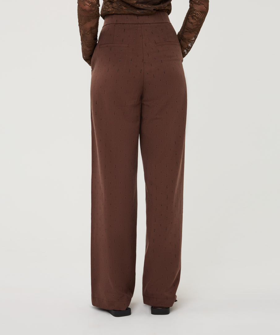 Broek Esqualo rhinestones - Coffee