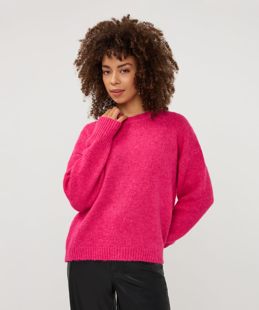 Trui Esqualo round neck - Berry