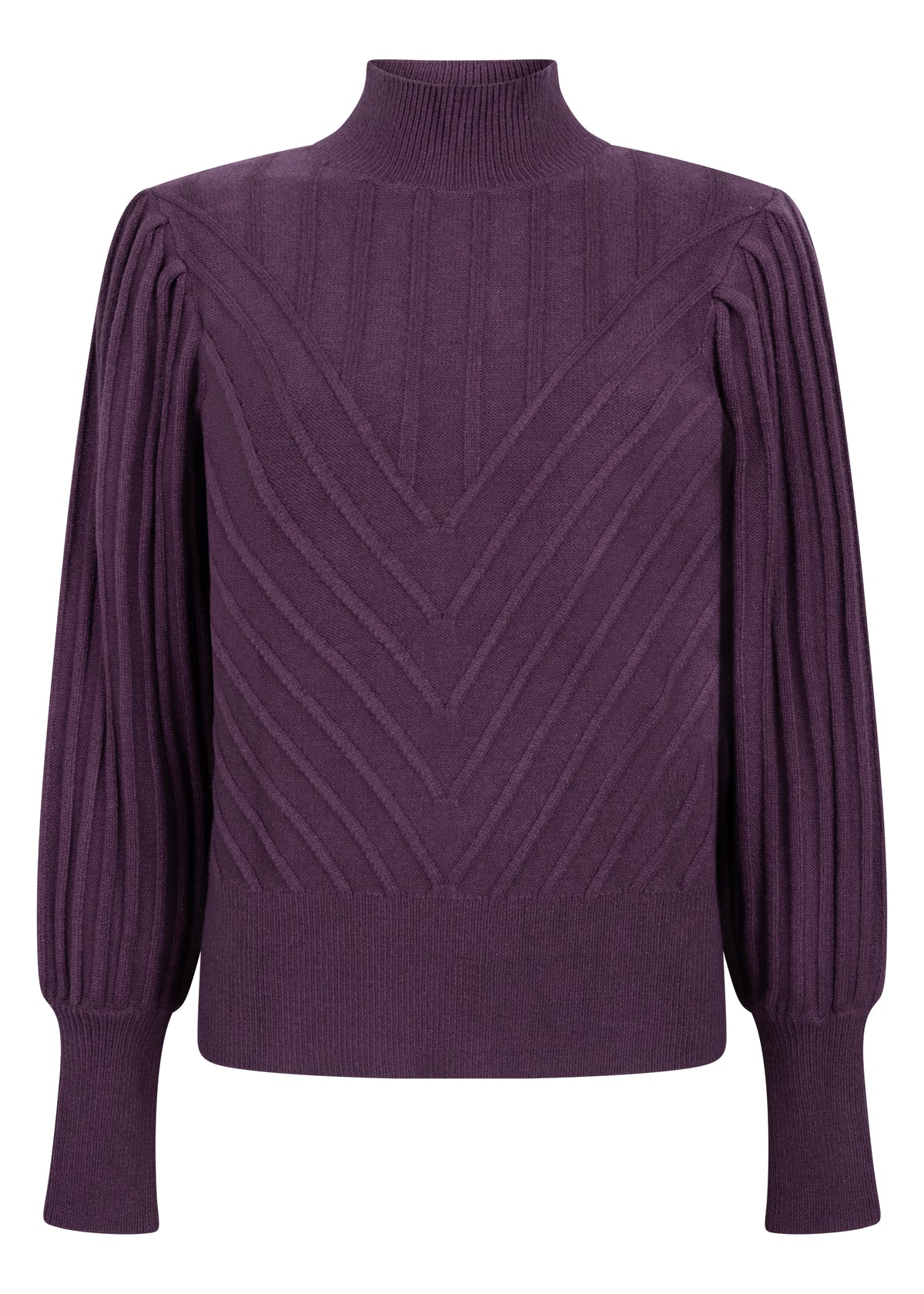 Trui Tramontana puff-sleeve - Aubergine noir