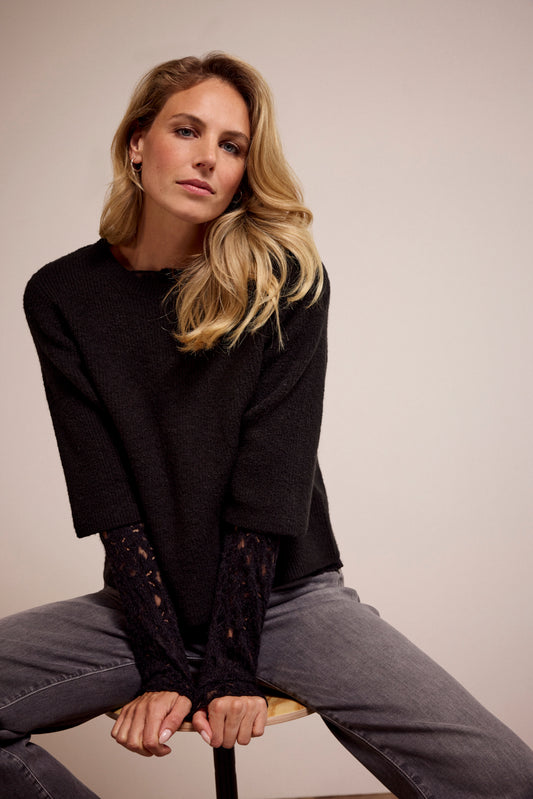 Trui Tramontana bouclé jumper - Black