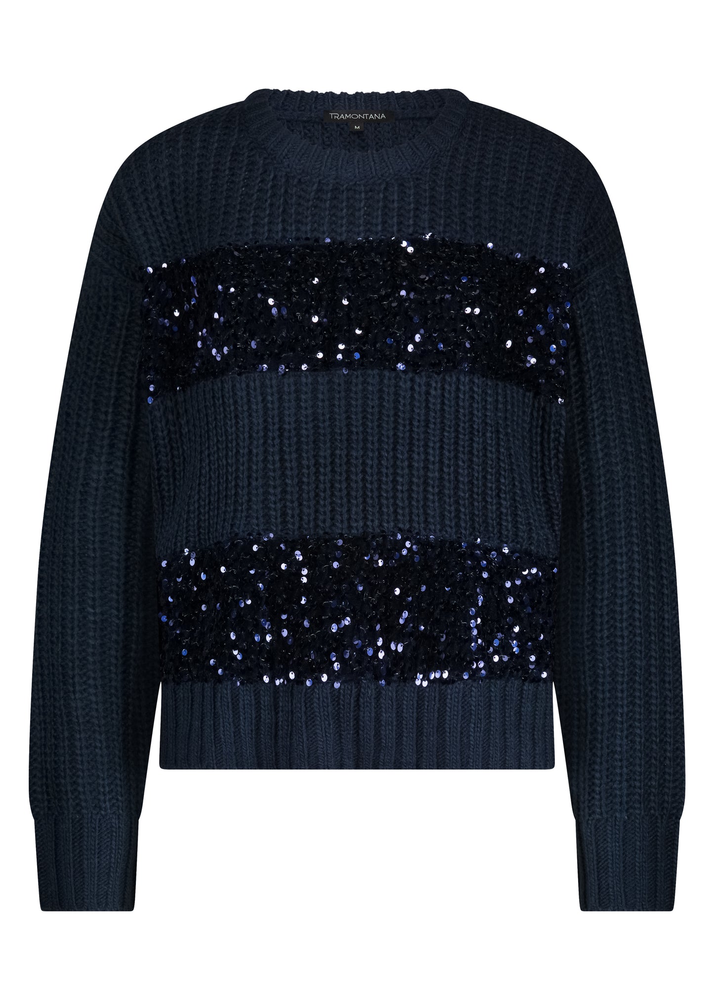 Pull Tramontana sequin stripes - Midnight