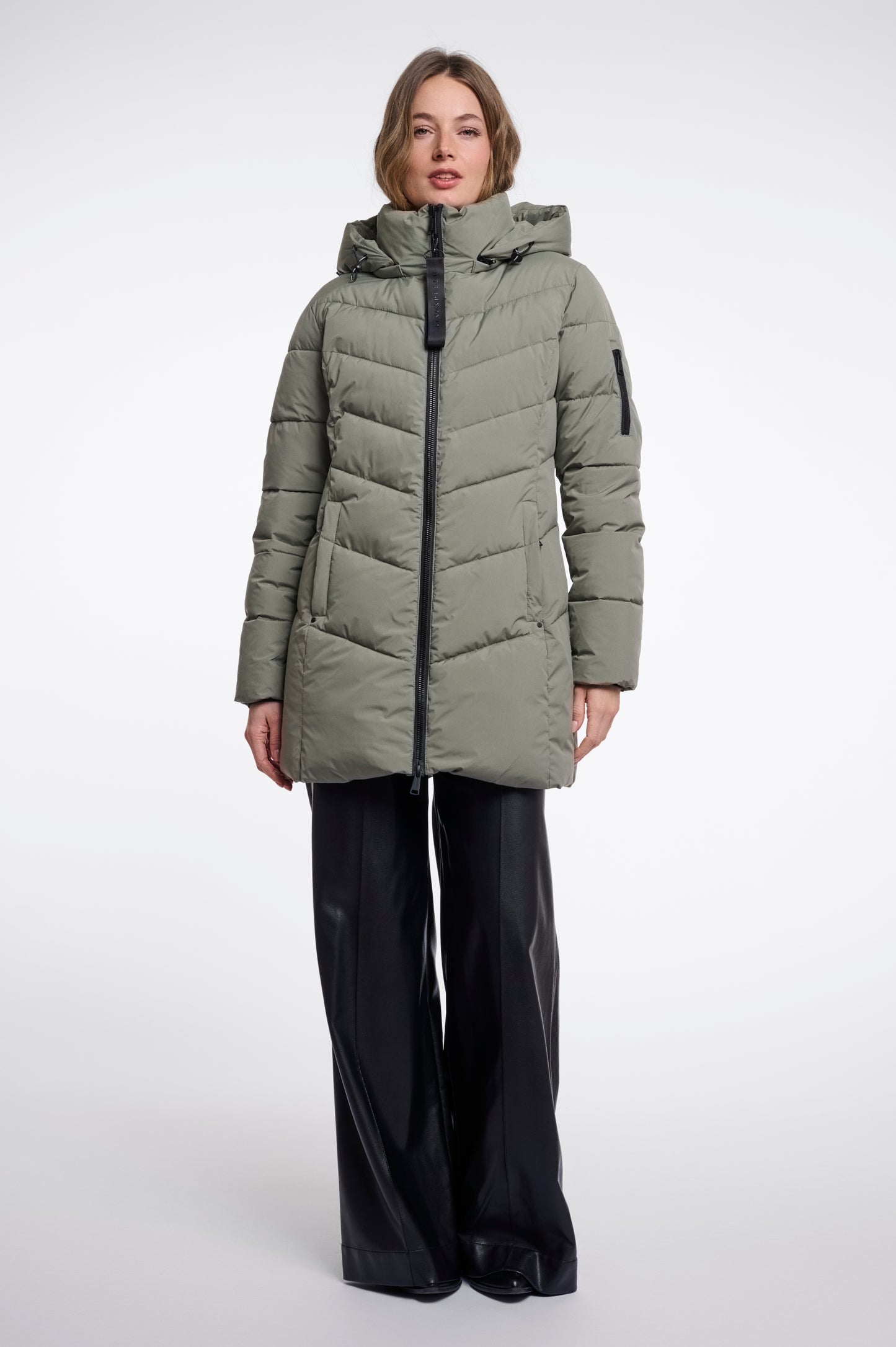 Jas Rino&Pelle Yasmina padded jacket with detachable hood - Misty basil