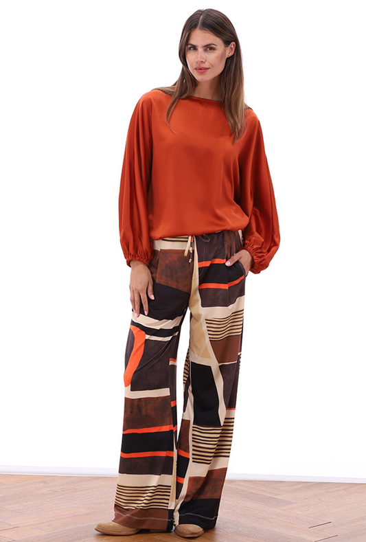 Broek K-Design B310 wijd met design - P040