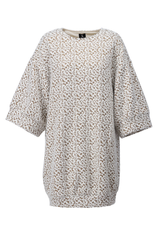 Jurk Kdesign jurk ronde hals met patroon clay