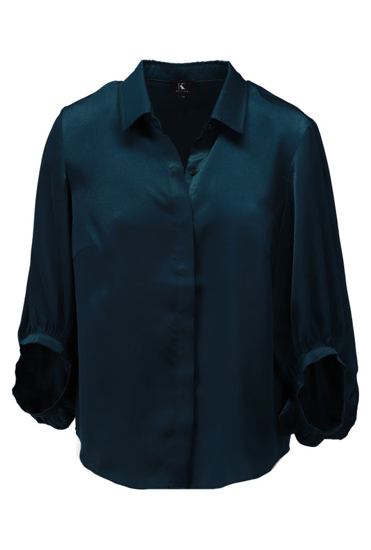 Blouse K-Design B773 met speciale mouwen - Deep teal
