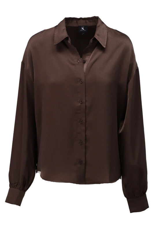 Blouse K-Design B777 oversized - Chocolate brown