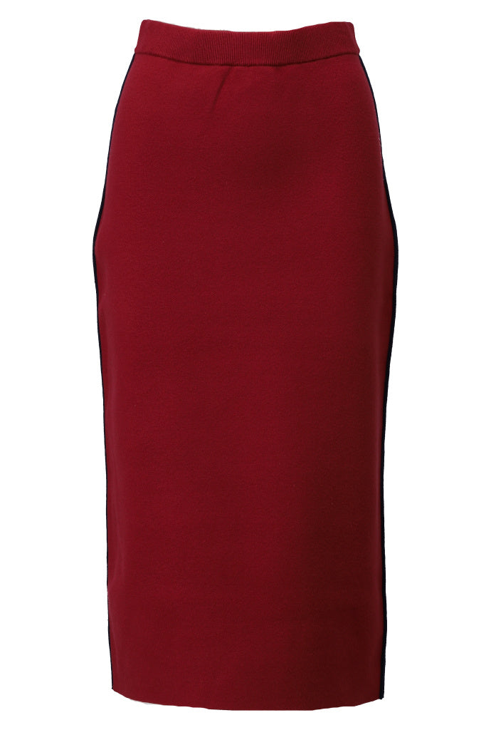 Rok K-Design B860 met contrast bies - Burgundy