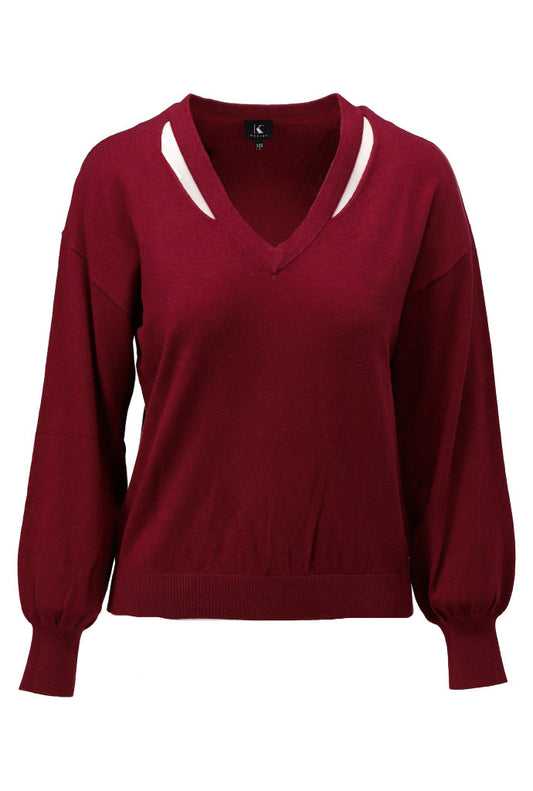Pull K-Design B866 met speciale Vhals - Burgundy