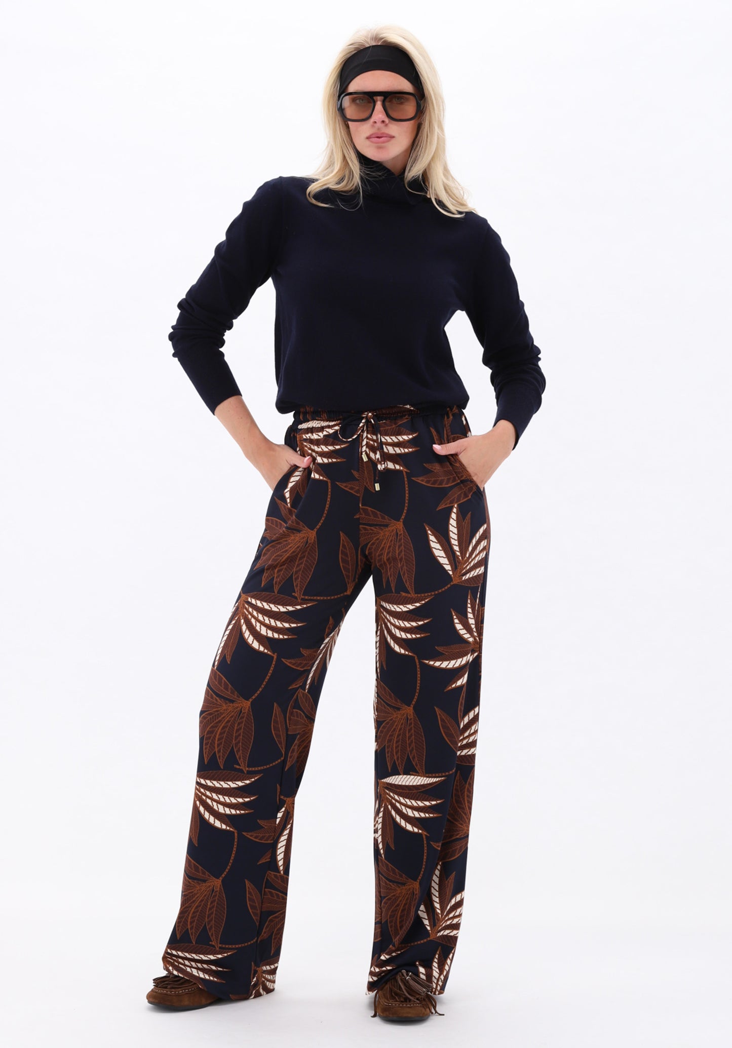 Broek K-Design D308 met botanische print P154