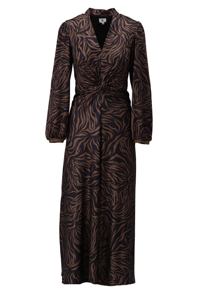 Jurk K-Design D317 met V-hals & print P162