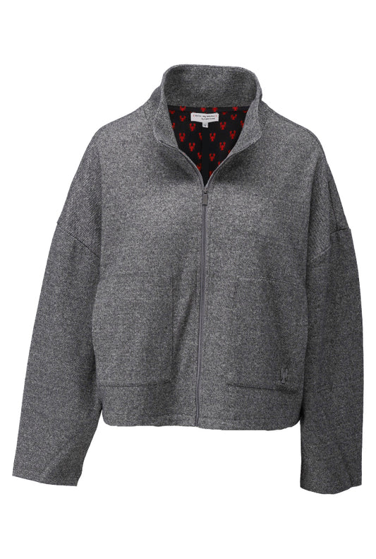 Jasje Kdesign D415L Jasje met zakken & speckle motief dark grey melange