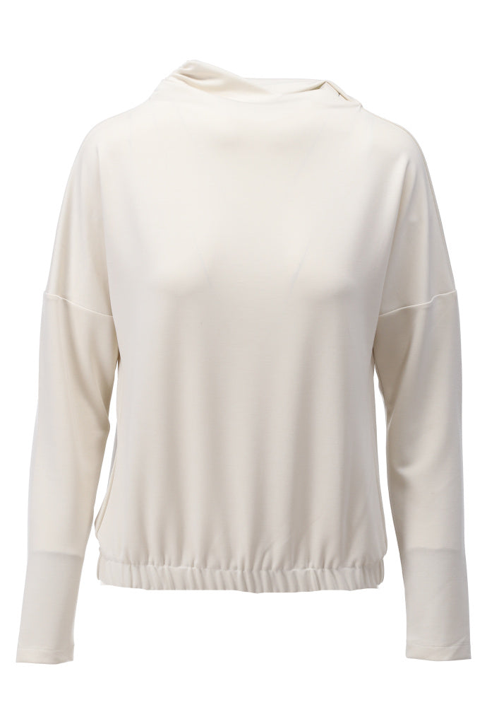 Top Kdesign D452L top mt hoge halsuitsnijding egret
