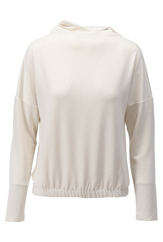 Top Kdesign D452L top mt hoge halsuitsnijding egret