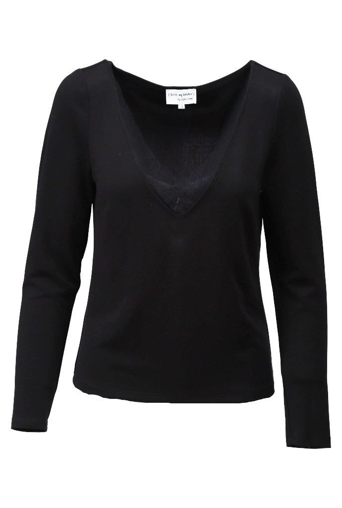 Top Kdesign D457L Top Vhals met kant black