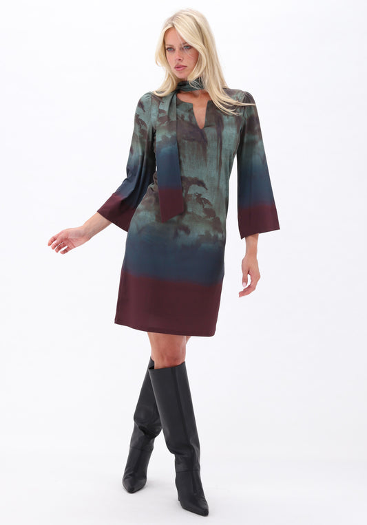 Jurk K-Design D209 sjaaltje & print P172