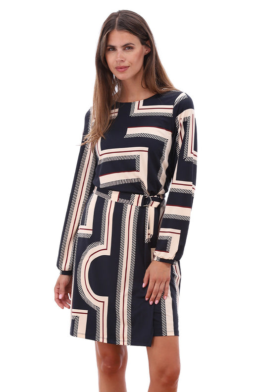 Jurk K-Design B334 ronde hals met design - P053