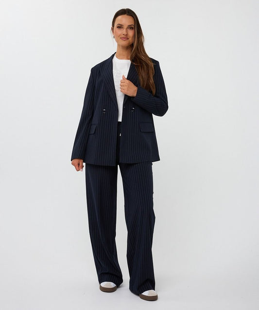 Blazer Esqualo double breasted pinstripe - Navy