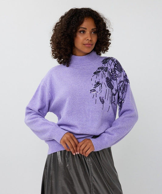 Trui Esqualo sequins - Light violet