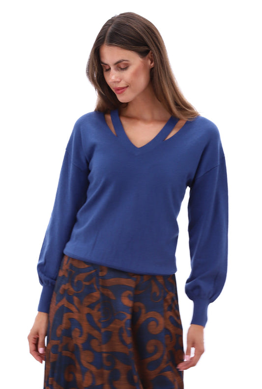 Pull K-Design B866 met speciale Vhals - Sargasso sea