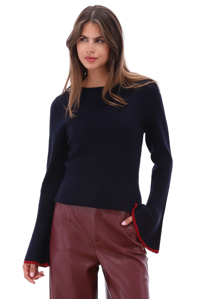 Broek K-Design vegan lederen broek met riem - Red mahogany