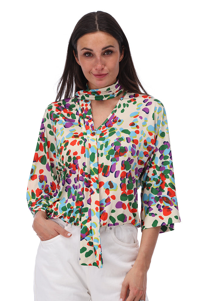 Blouse Kdesign Vhals top met design C105