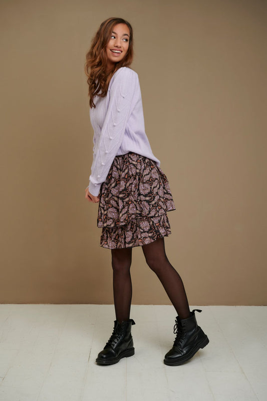 Rok Esqualo plisse purple paisley